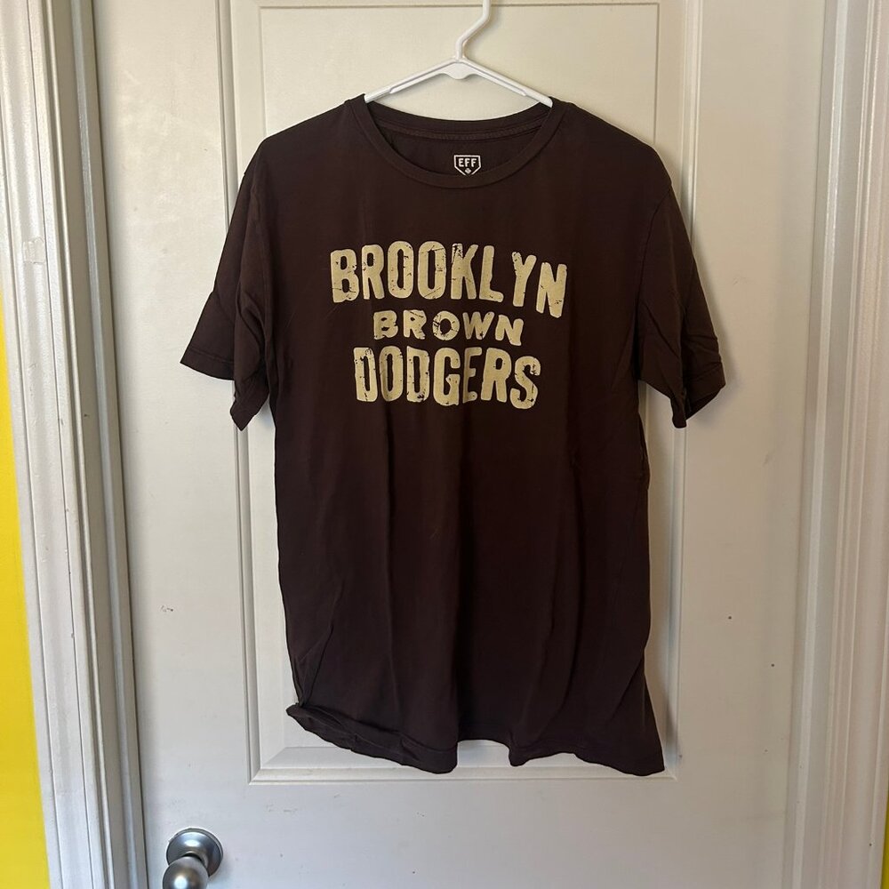 Ebbets Field Flannels Brooklyn Brown Dodgers T-Shirt - Brown - Large